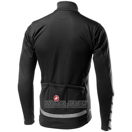 2019 Cycling Jersey Castelli Raddoppia 2 Black Silver Long Sleeve And Bib Tight
